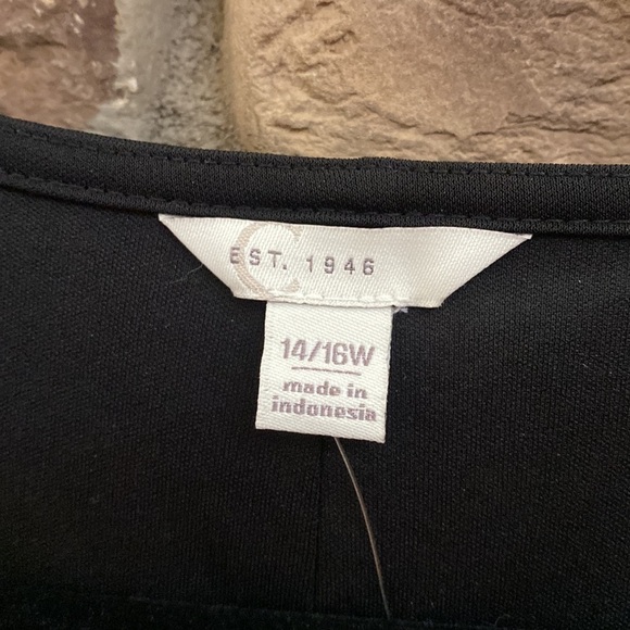 NWT est. 1946 black lined v-neck dress with pockets. Size 14/16 W. - Picture 5 of 10